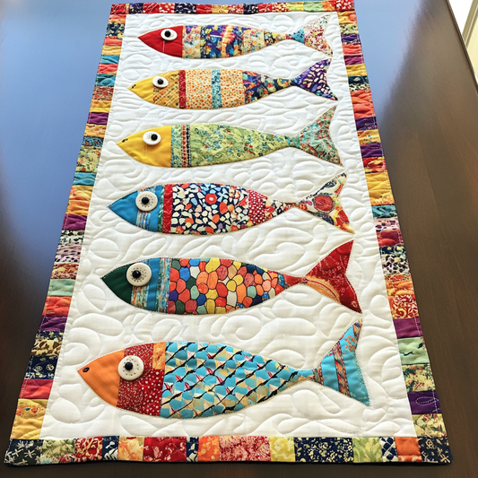 Underwater Fish Quilted Table Runner NCU0DK7737