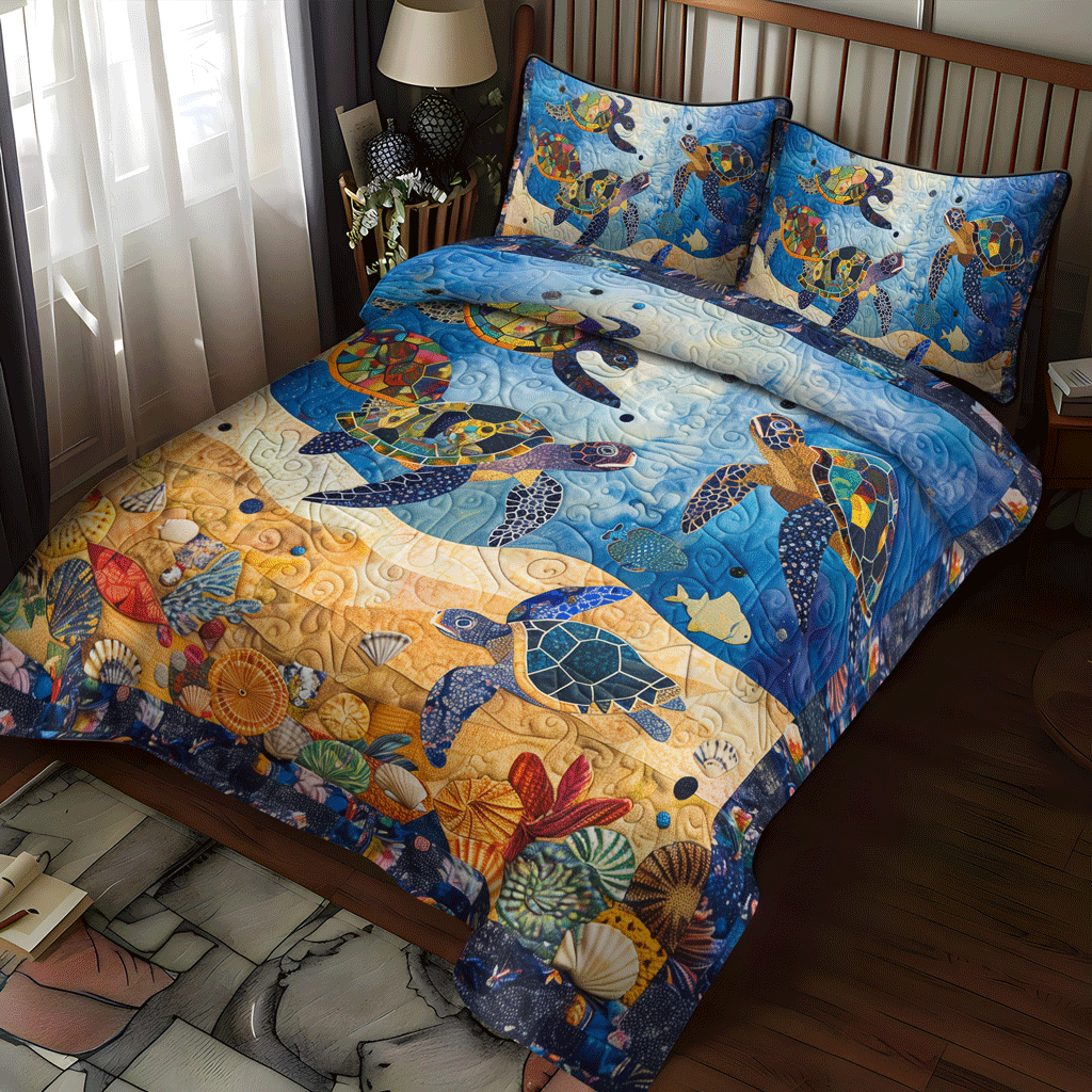 Underwater Odyssey 3-Piece Quilted Bedding Set NCU0TH1349