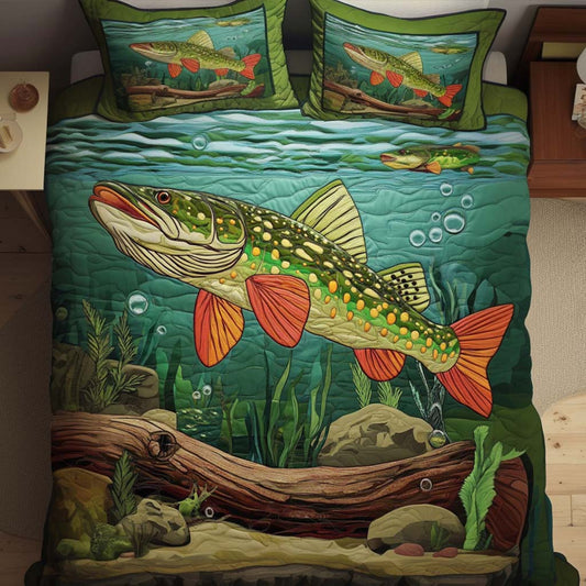 Underwater Royalty 3-Piece Quilted Bedding Set NCU0NT7197