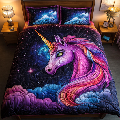 Unicorn Magic 3-Piece Quilted Bedding Set NCU0DK8366