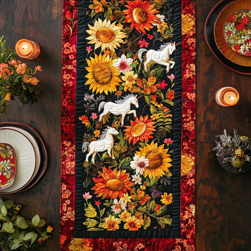 Unicorn & Sunflower Quilted Table Runner NCU0DV522