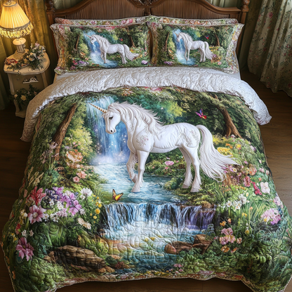 Unicorn Wishes 3-Piece Quilted Bedding Set NCU0DK8369