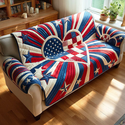 Union Heart Quilted Sofa Cover NCU0TD2262