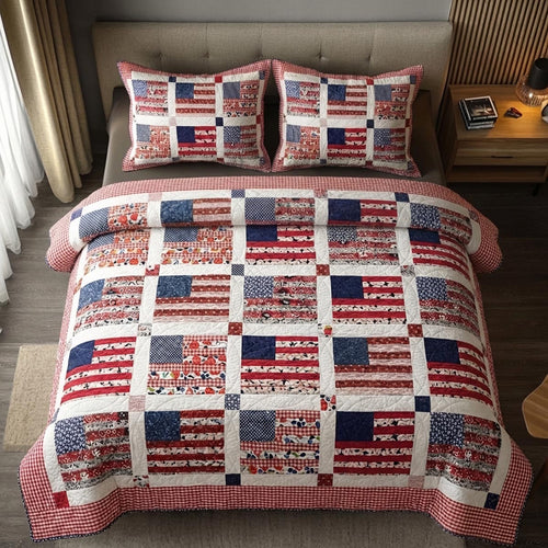 United Spirit 3-Piece Quilted Bedding Set NCU0DV9420