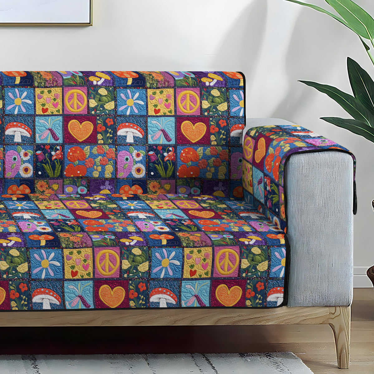 Universal Peace Quilted Sofa Cover NCU0PT6912