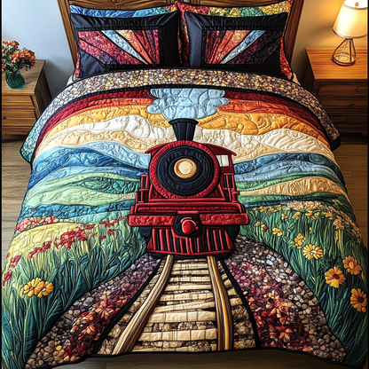 Urban Train 3-Piece Quilted Bedding Set NCU0DK7994