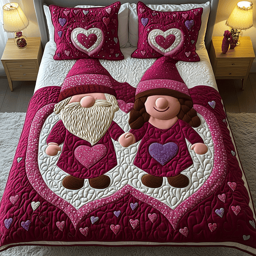 Valentine Nest 3-Piece Quilted Bedding Set NCU0TH2476