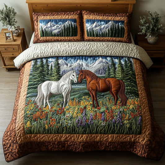 Valley Horse 3-Piece Quilted Bedding Set NCU0DK9627