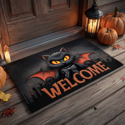Vampire Black Cat Doormat NCU0XD861