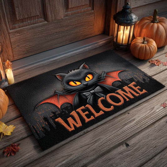 Vampire Black Cat Doormat NCU0XD861
