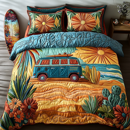 Van Adventure 3-Piece Quilted Bedding Set NCU0DK7639