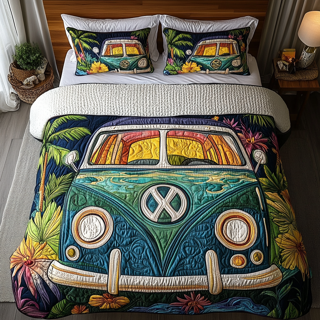 Van Escape 3-Piece Quilted Bedding Set NCU0DK7646