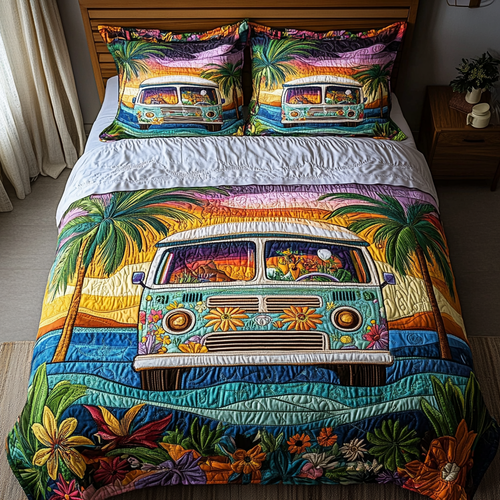 Van Life 3-Piece Quilted Bedding Set NCU0DK7644