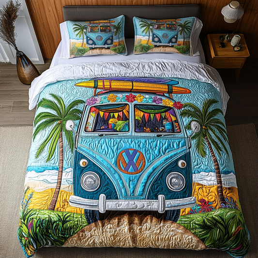 Van Roadtrip 3-Piece Quilted Bedding Set NCU0DK7643