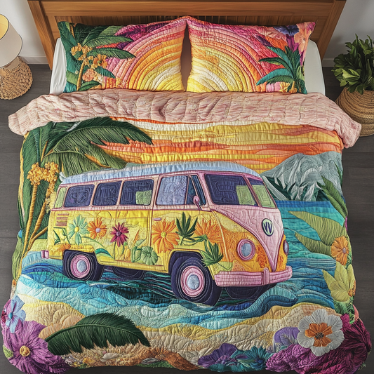 Van Travel 3-Piece Quilted Bedding Set NCU0DK7645