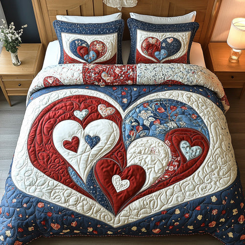 Velvet Bloom 3-Piece Quilted Bedding Set NCU0TD2056