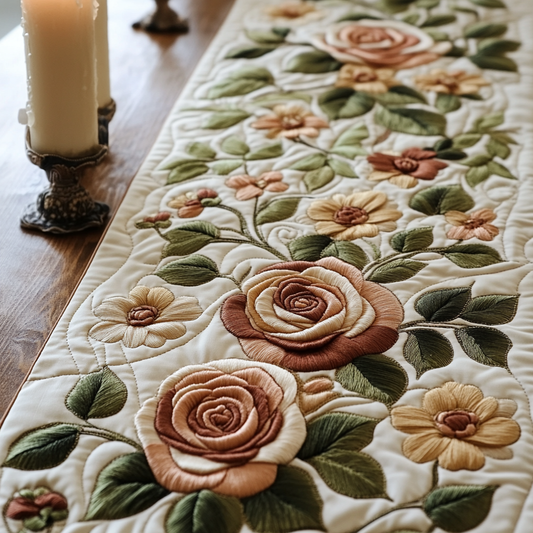 Velvet Bloom Quilted Table Runner NCU0VH5494