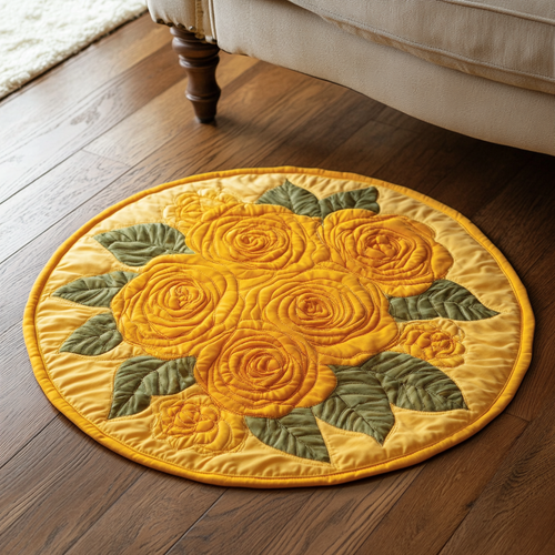 Velvet Blossom Quilted Round Mat NCU0VH5111