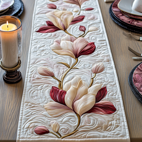 Velvet Blossom Quilted Table Runner NCU0VH2465
