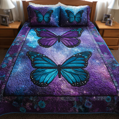 Velvet Butterfly 3-Piece Quilted Bedding Set NCU0DK10742