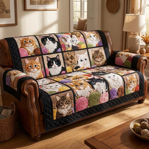 Velvet Cat Yarn Quilted Sofa Cover NCU0HH1953