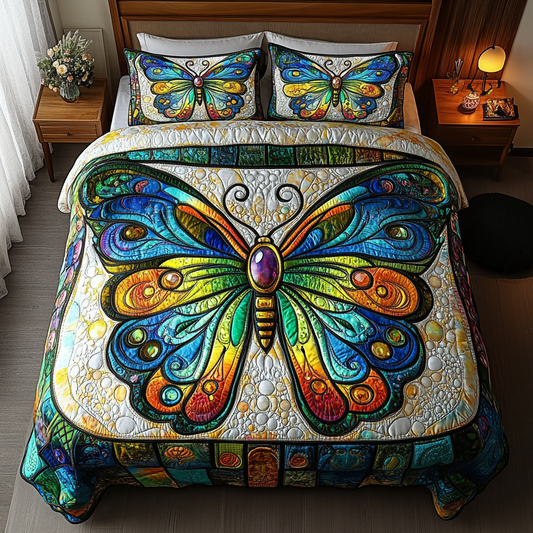 Velvet Flutter 3-Piece Quilted Bedding Set NCU0DK5581