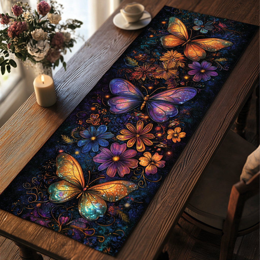 Velvet Flutter Quilted Table Runner NCU0DK4595