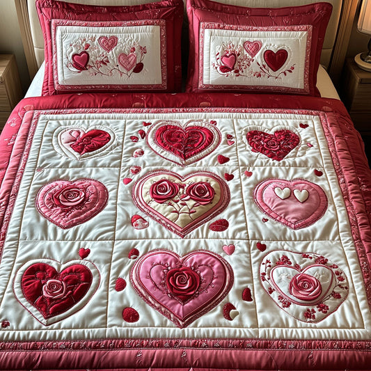Velvet Heart 3-Piece Quilted Bedding Set NCU0NT2605