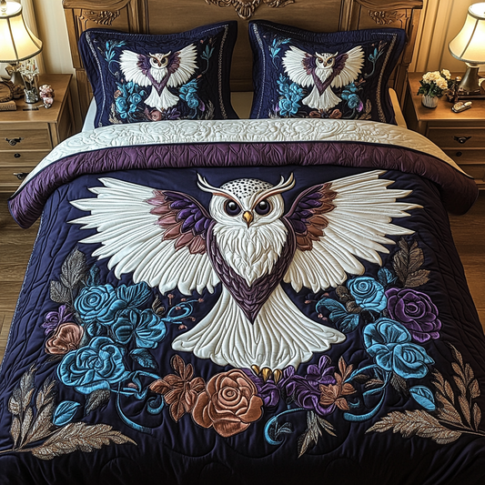 Velvet Hoot 3-Piece Quilted Bedding Set NCU0VH1468