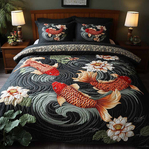 Velvet Koi 3-Piece Quilted Bedding Set NCU0XD2639