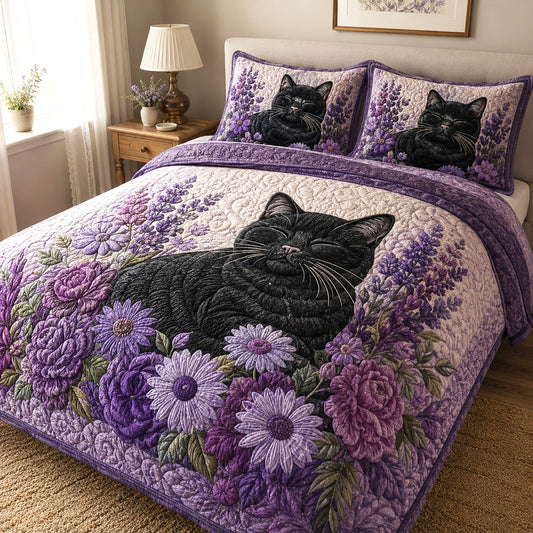 Velvet Lavender 3-Piece Quilted Bedding Set NCU0TV2122