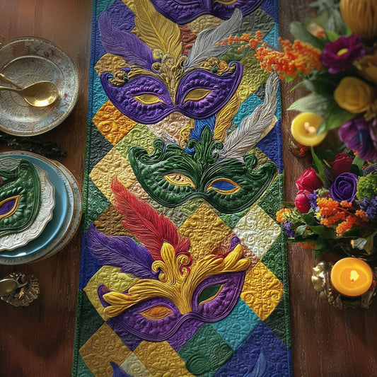 Velvet Masque Soiree Quilted Table Runner NCU0PT11108