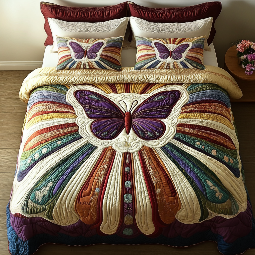 Velvet Monarch 3-Piece Quilted Bedding Set NCU0VH2162