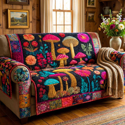 Velvet Mycelium Quilted Sofa Cover NCU0XD2413