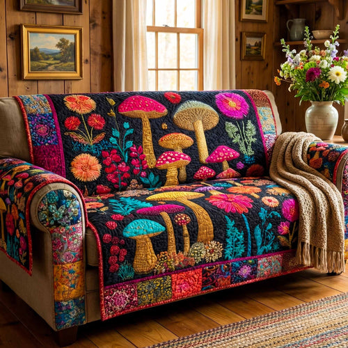 Velvet Mycelium Quilted Sofa Cover NCU0XD2413