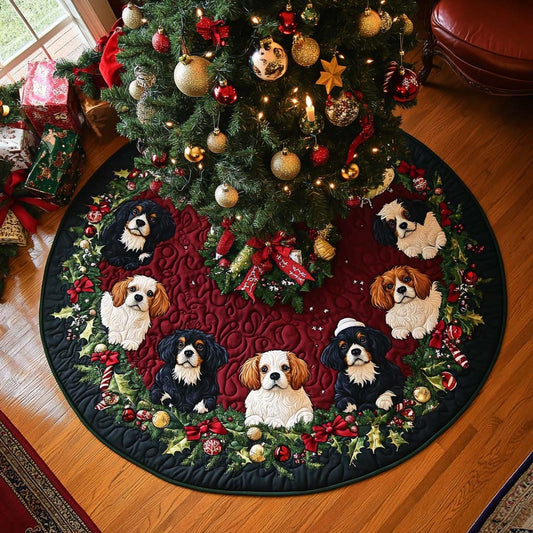 Velvet Paws Quilted Christmas Tree Skirt NCU0DV7995