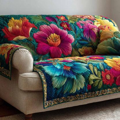 Velvet Peony Quilted Sofa Cover NCU0XD2431