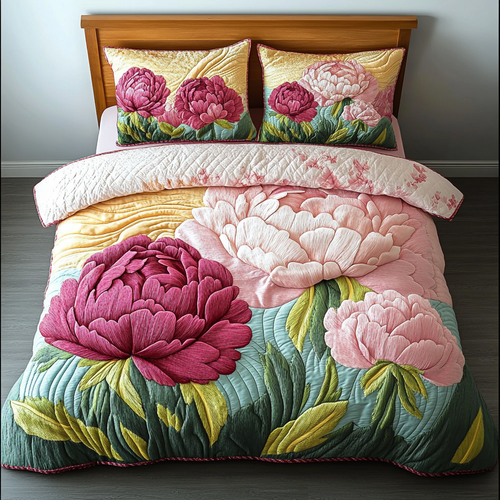 Velvet Petals 3-Piece Quilted Bedding Set NCU0DK6655