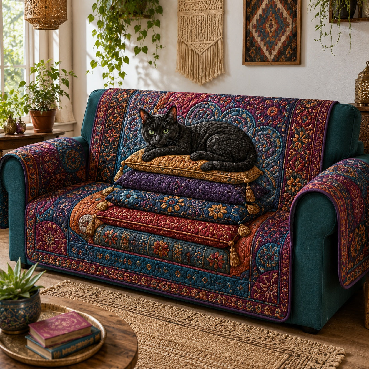 Velvet Purr Pavilion Quilted Sofa Cover NCU0VL3925