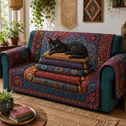 Velvet Purr Pavilion Quilted Sofa Cover NCU0VL3925