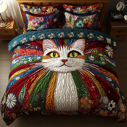 Velvet Whiskers 3-Piece Quilted Bedding Set NCU0DK4686