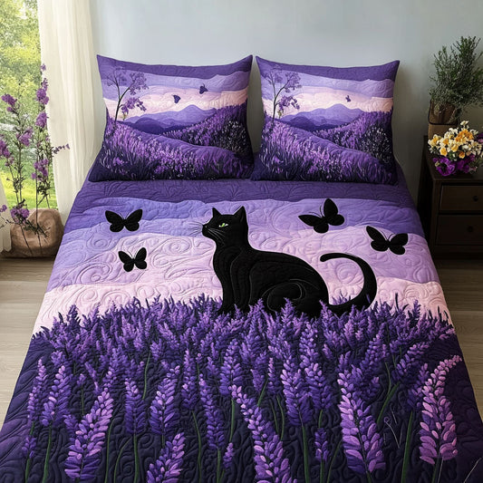 Velvet Whiskers 3-Piece Quilted Bedding Set NCU0PT7116