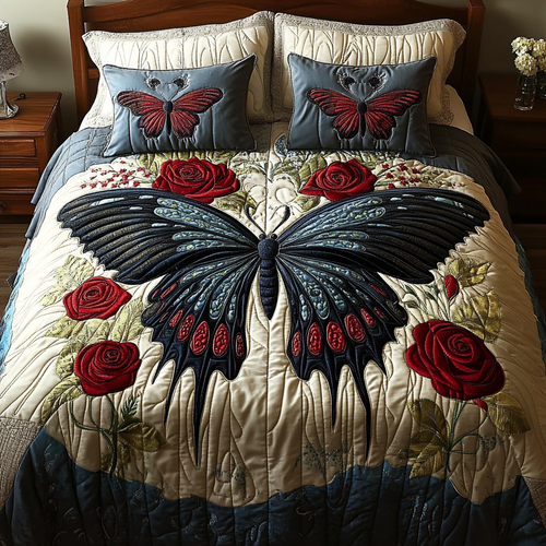Velvet Wings 3-Piece Quilted Bedding Set NCU0VH2209
