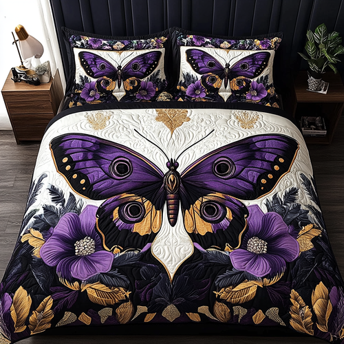 Velvet Wings 3-Piece Quilted Bedding Set NCU0VL2363