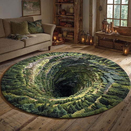 Verdant Abyss Quilted Round Mat NCU0XD1079