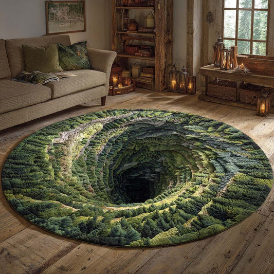 Verdant Abyss Quilted Round Mat NCU0XD1079