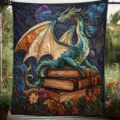 Verdant Dragonheart Quilted Blanket NCU0DK496