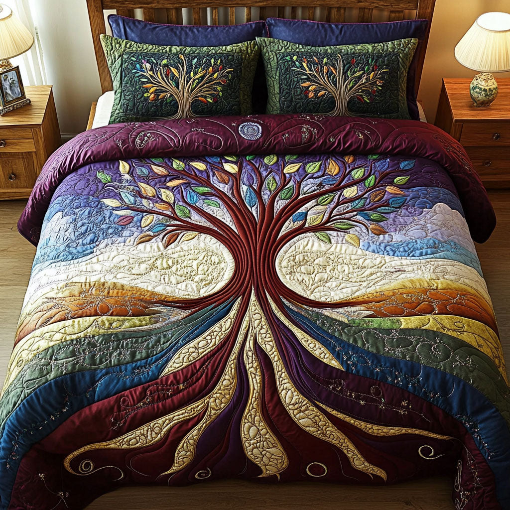 Verdant Dreams 3-Piece Quilted Bedding Set NCU0PT3825