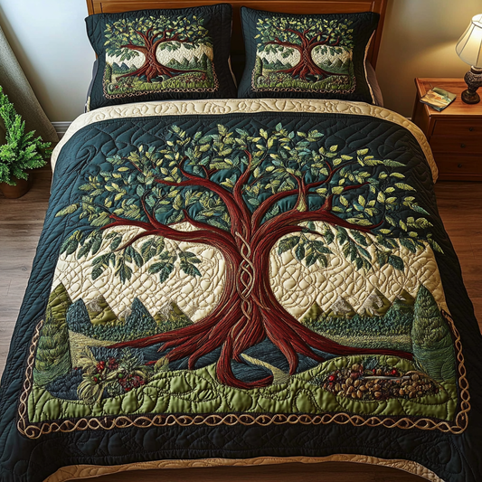 Verdant Dreams 3-Piece Quilted Bedding Set NCU0VH961