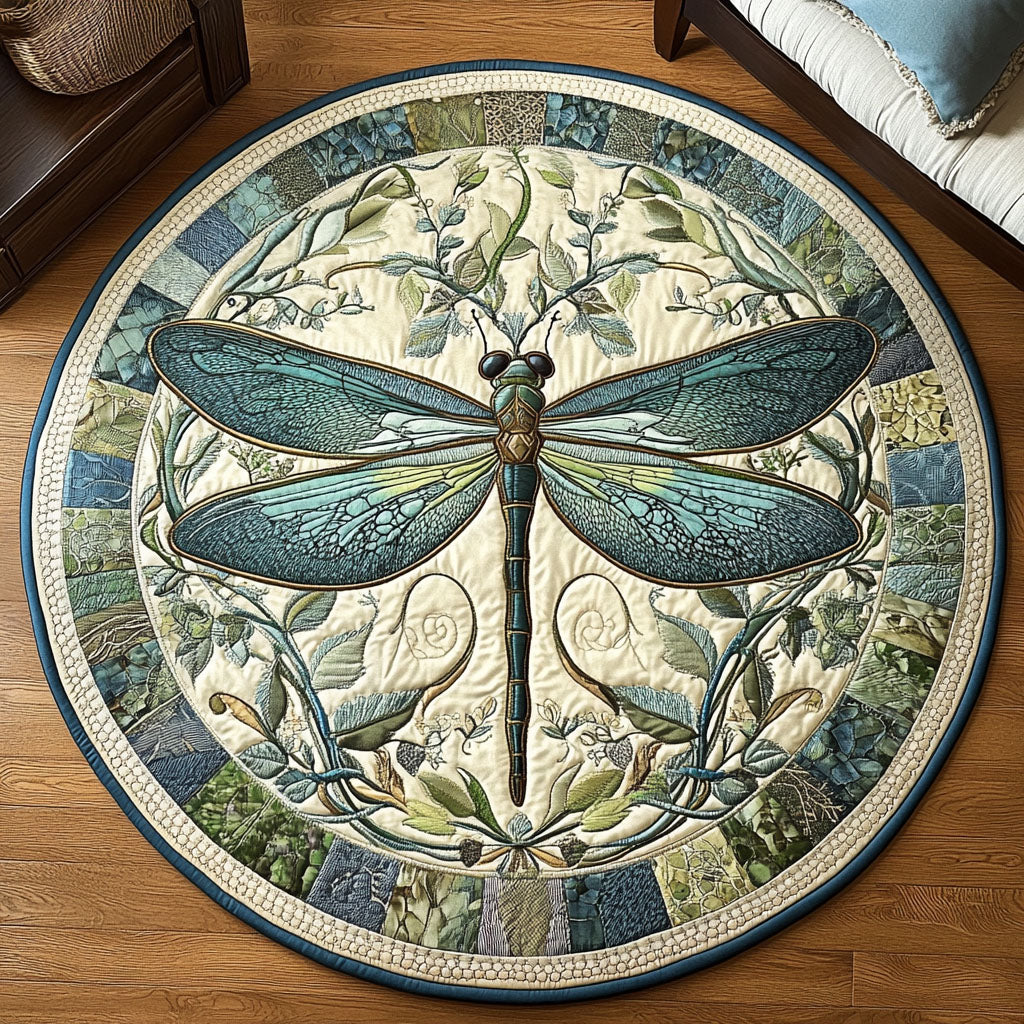 Verdant Elegance Quilted Round Mat NCU0NT3832